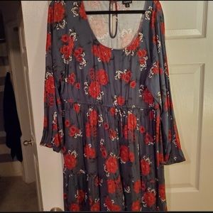 Torrid red floral babydoll dress sz 3